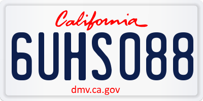 CA license plate 6UHS088