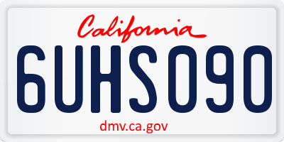 CA license plate 6UHS090