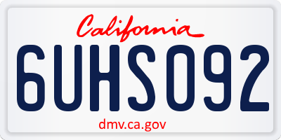 CA license plate 6UHS092