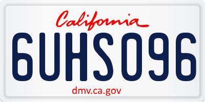 CA license plate 6UHS096