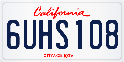 CA license plate 6UHS108