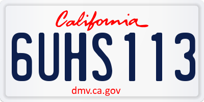 CA license plate 6UHS113