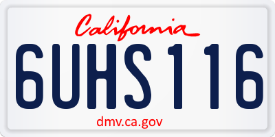 CA license plate 6UHS116