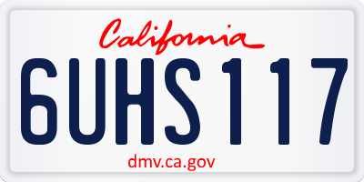 CA license plate 6UHS117