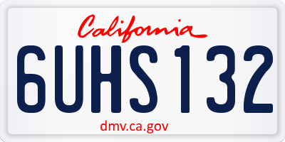 CA license plate 6UHS132