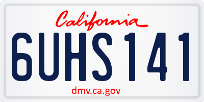 CA license plate 6UHS141