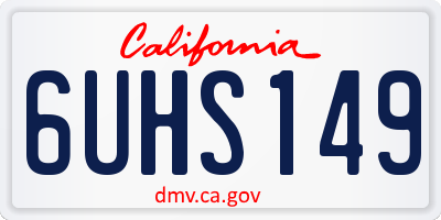 CA license plate 6UHS149