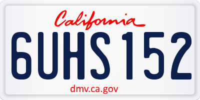 CA license plate 6UHS152