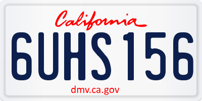 CA license plate 6UHS156