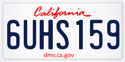 CA license plate 6UHS159