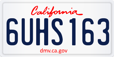 CA license plate 6UHS163