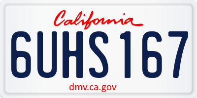 CA license plate 6UHS167
