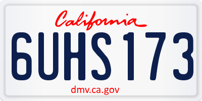 CA license plate 6UHS173