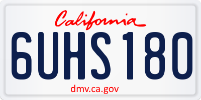 CA license plate 6UHS180