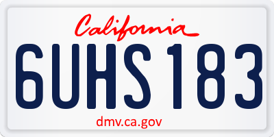 CA license plate 6UHS183