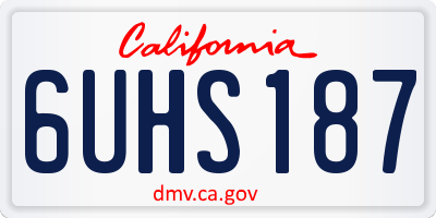 CA license plate 6UHS187