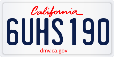 CA license plate 6UHS190