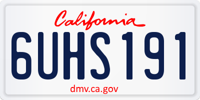 CA license plate 6UHS191