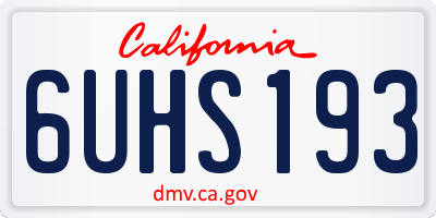 CA license plate 6UHS193