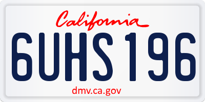 CA license plate 6UHS196