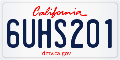 CA license plate 6UHS201