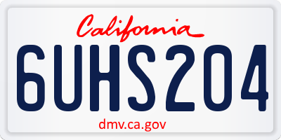 CA license plate 6UHS204