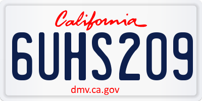 CA license plate 6UHS209