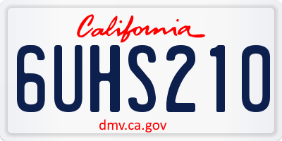 CA license plate 6UHS210