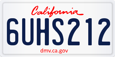 CA license plate 6UHS212
