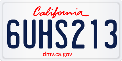 CA license plate 6UHS213