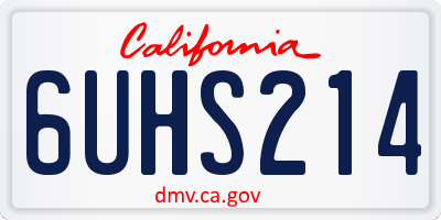 CA license plate 6UHS214