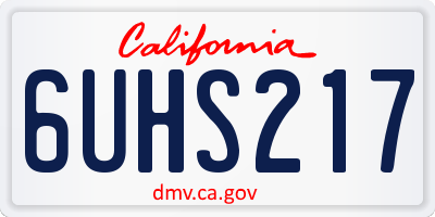 CA license plate 6UHS217