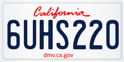 CA license plate 6UHS220