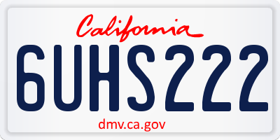 CA license plate 6UHS222