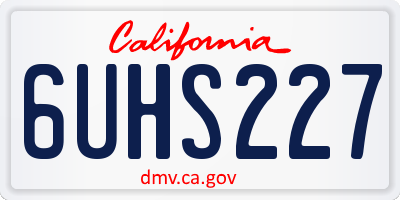 CA license plate 6UHS227