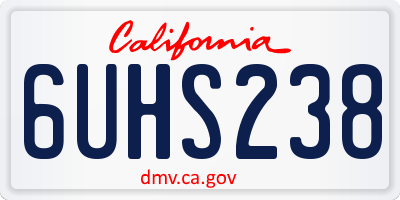 CA license plate 6UHS238