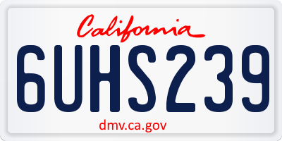 CA license plate 6UHS239