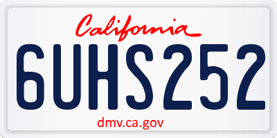 CA license plate 6UHS252