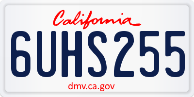 CA license plate 6UHS255