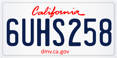 CA license plate 6UHS258