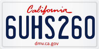 CA license plate 6UHS260