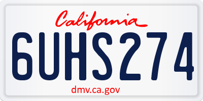 CA license plate 6UHS274
