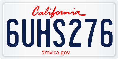 CA license plate 6UHS276