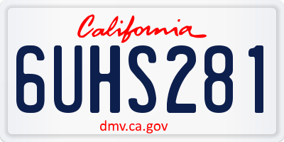 CA license plate 6UHS281