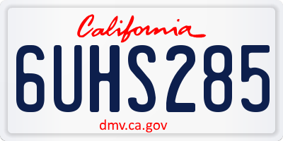 CA license plate 6UHS285