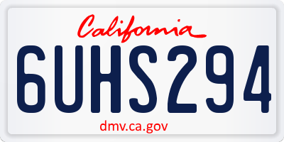 CA license plate 6UHS294