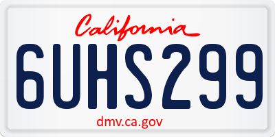 CA license plate 6UHS299