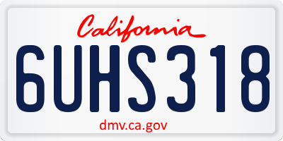 CA license plate 6UHS318