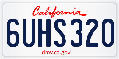 CA license plate 6UHS320