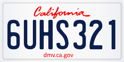 CA license plate 6UHS321